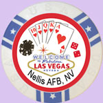 Personalized Poker Chips - Las Vegas Sign with Cards and Dice