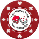 Personalized Wedding Favor Poker Chip Save the Date Magnets - Suits Style